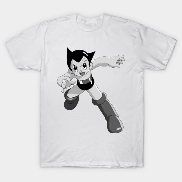 Astro Boy, Fighting Stance Ver. (Grayscale) T-Shirt by VioletLilithArt